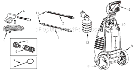 Page A Diagram and Parts List for PW1510  Campbell Hausfeld Pressure Washer